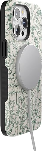 Vista 149 de Casely Funda para iPhone 15 Pro Max Jardín Secreto Flores mixtas Funda atrevida Compatible con MagSafe y botón de acción Secret Garden