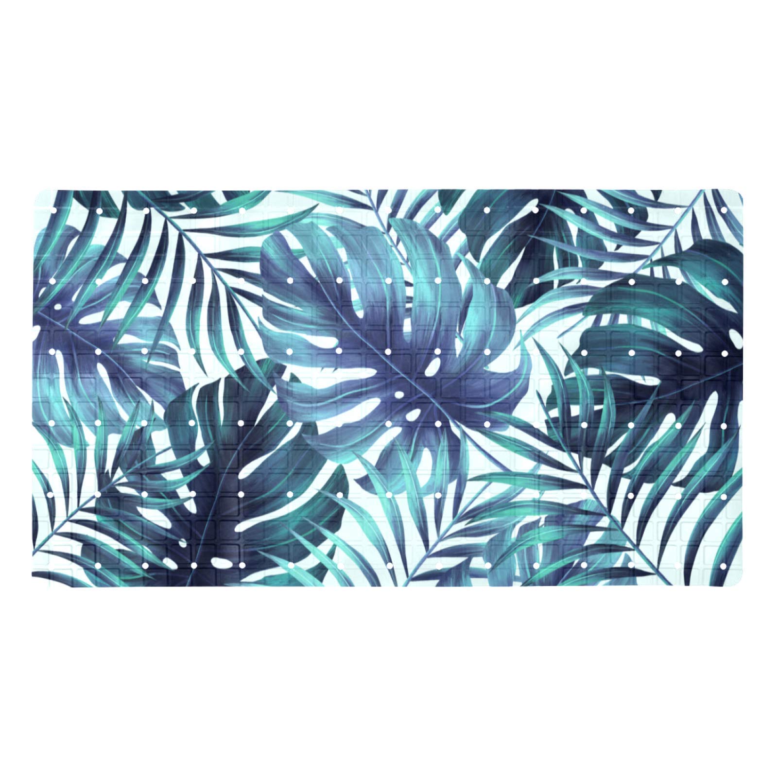 Tapis de douche antidérapant style tropical pour salle de bain