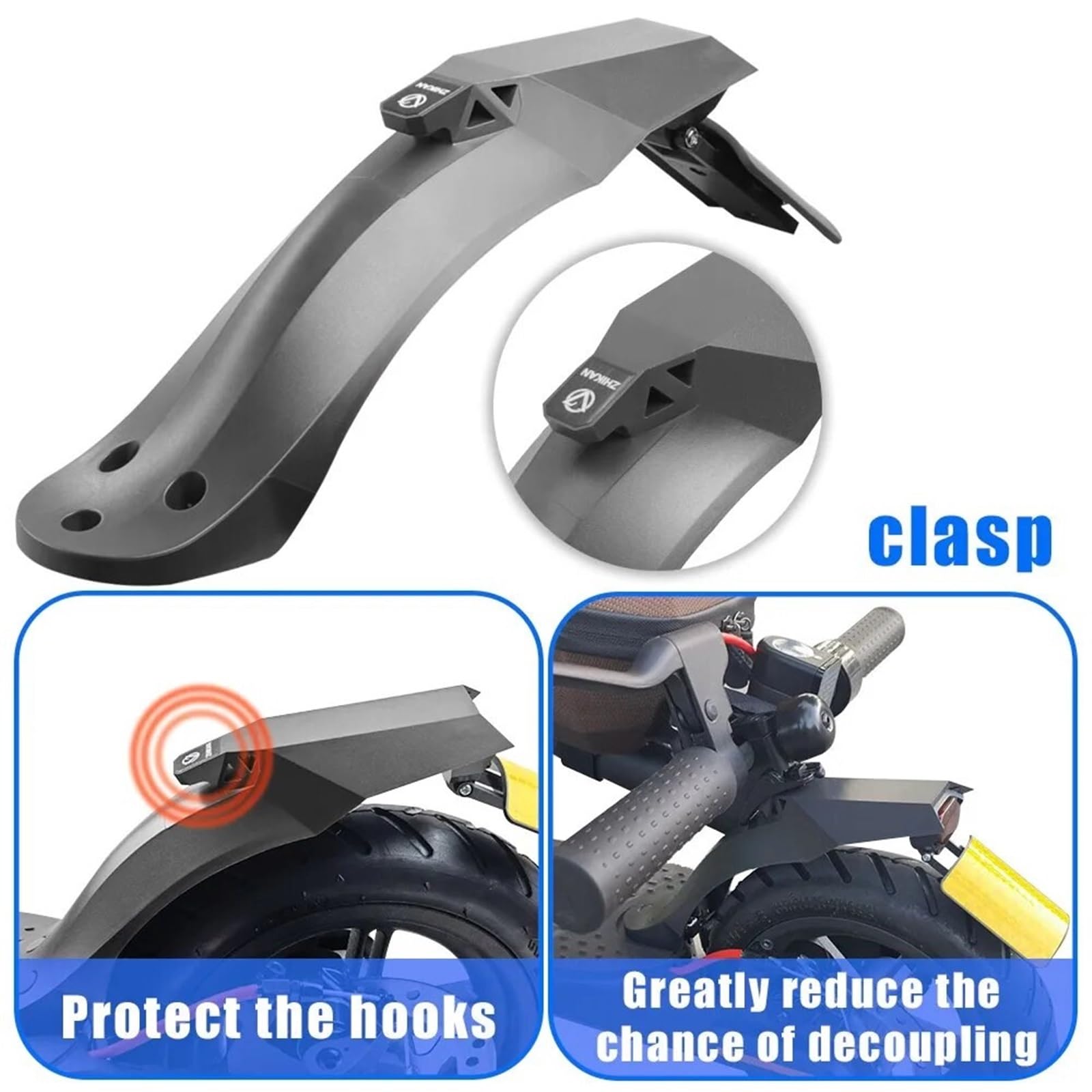 Guardabarros Trasero for Patinete eléctrico, Soporte de luz Trasera, Accesorios for Patinete, Guardabarros Trasero Modificado, for Xiaomi, M365 Pro 1S Guardabarros para Scooter (Size : Plum)