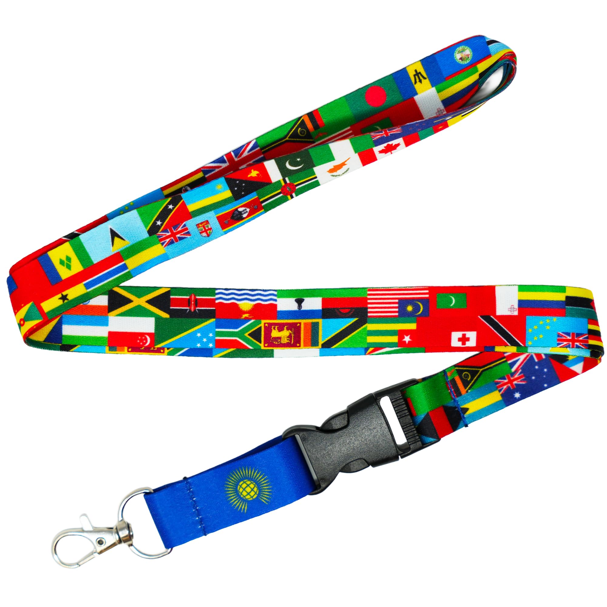 Tigoli Commonwealth Nations Lanyard – International Flag Design with Commonwealth Emblem | Detachable Clip & Metal Hook | Perfect for Diplomats, Teachers, Students