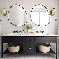 Vista 4 de WallBeyond Espejo asimétrico, espejo de pared irregular, espejos de pared abstractos decorativos para dormitorio, sala de estar, entrada, pasillo