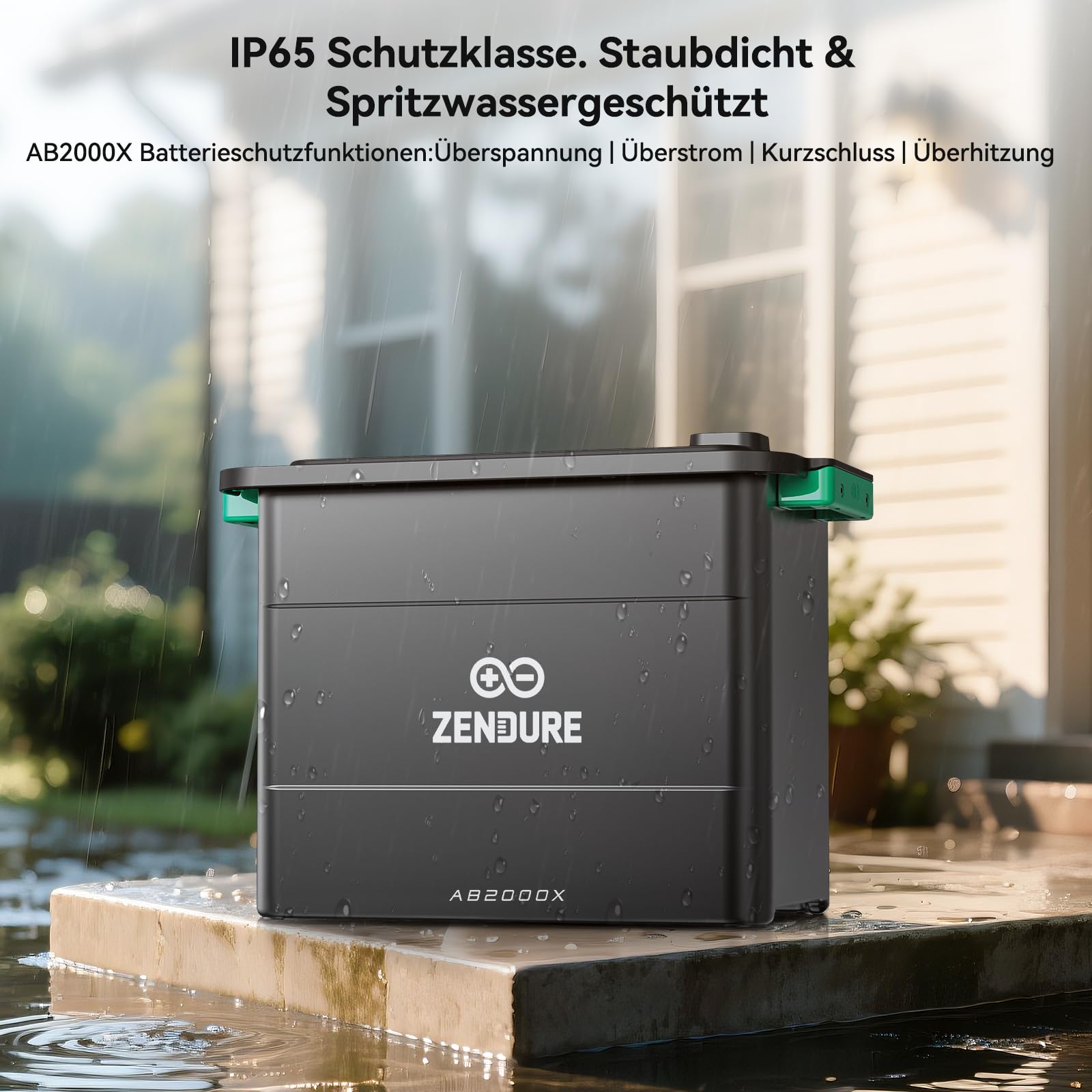 Zendure SolarFlow AB2000X, Speicher für Balkonkraftwerk, 1920Wh LiFePO₄, 1920-11.520 Wh Erweiterbare, Selbsterhitzende Funktion, Aerosol-Feuerlöschsystem, 48V-Systemen, Unabhängiges BMS, IP65