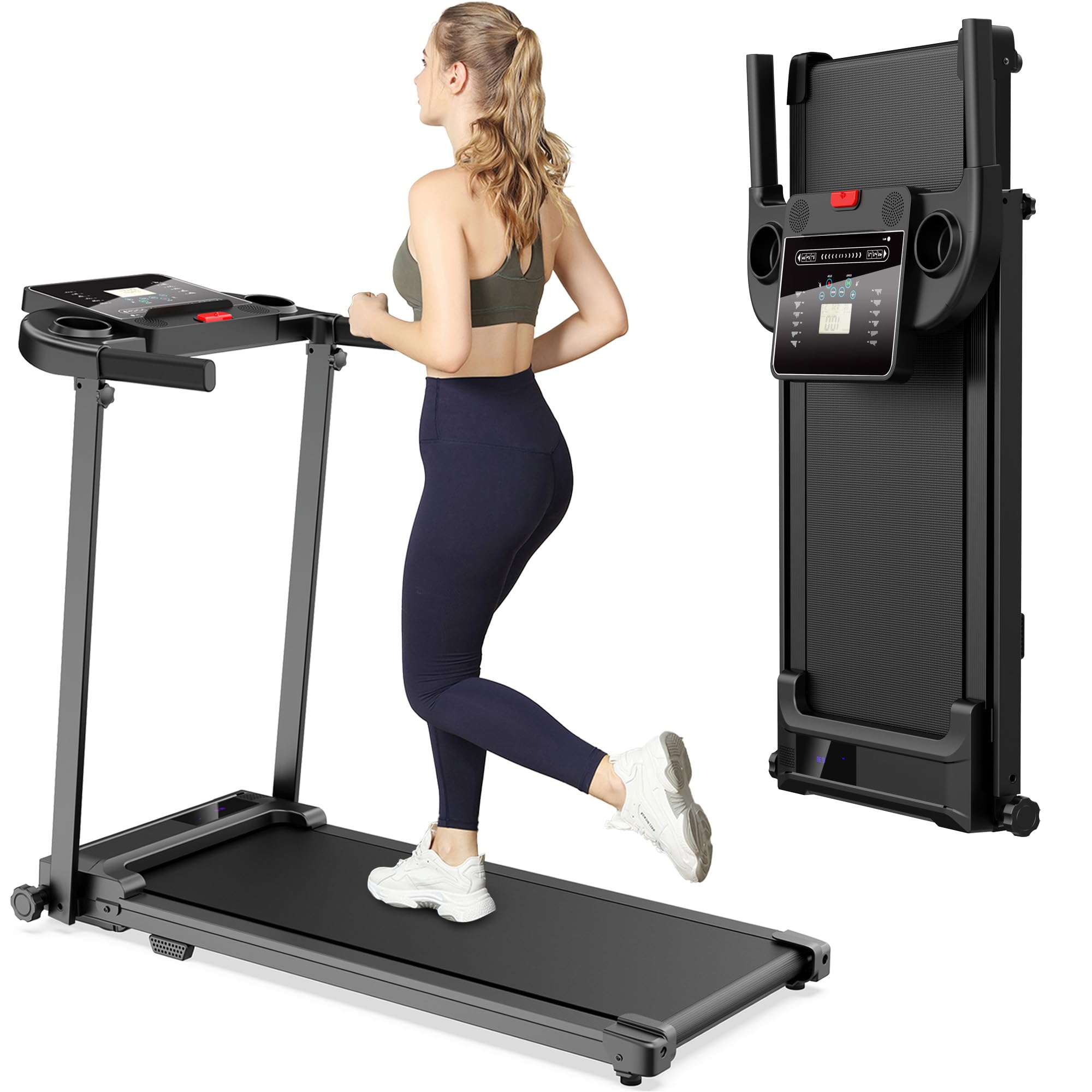 Tapis de Course Marche Pliable - Tapis de Marche Pliable Motorise Walking Pad Electrique Silencieux Tapis Roulant Pliable 10 km/h Treadmill Compact pour la Maison et Le Bureau