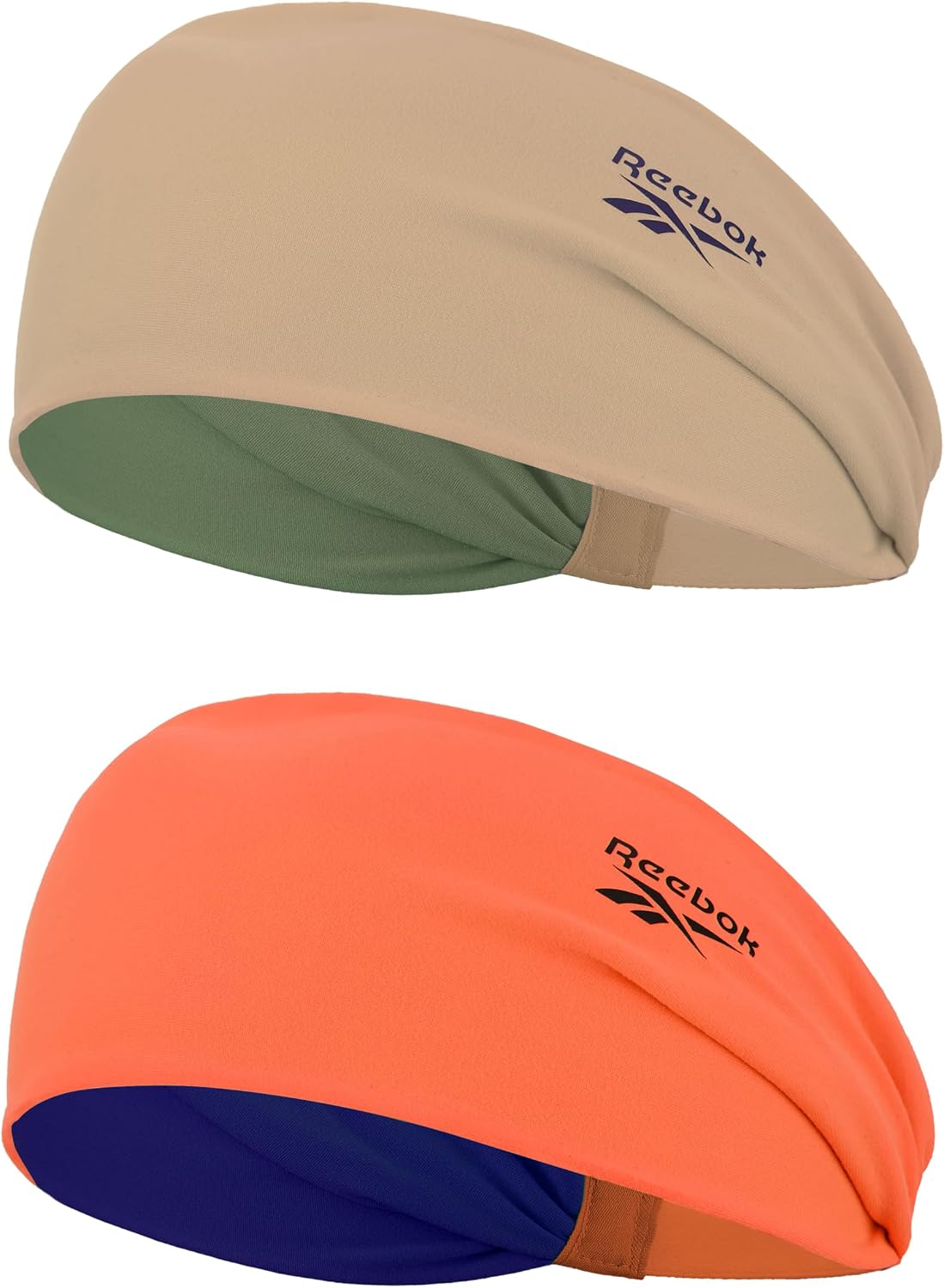 Reebok 2pk Wide Knotted Headwrap – Secure, Lightweight, Damage-Free Hold | Quality Gym Hair Accessories for Active Comfort