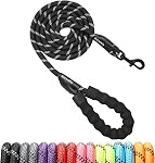 Rttochfy Dog Leash Heavy Duty - 2/4/5/6/8/10 Foot Rope Leash with Comfortable Padded Handle and Reflective - Puppy Training Leash for Small Medium Large Breed Dogs - (1/2" x5 FT, Blue)