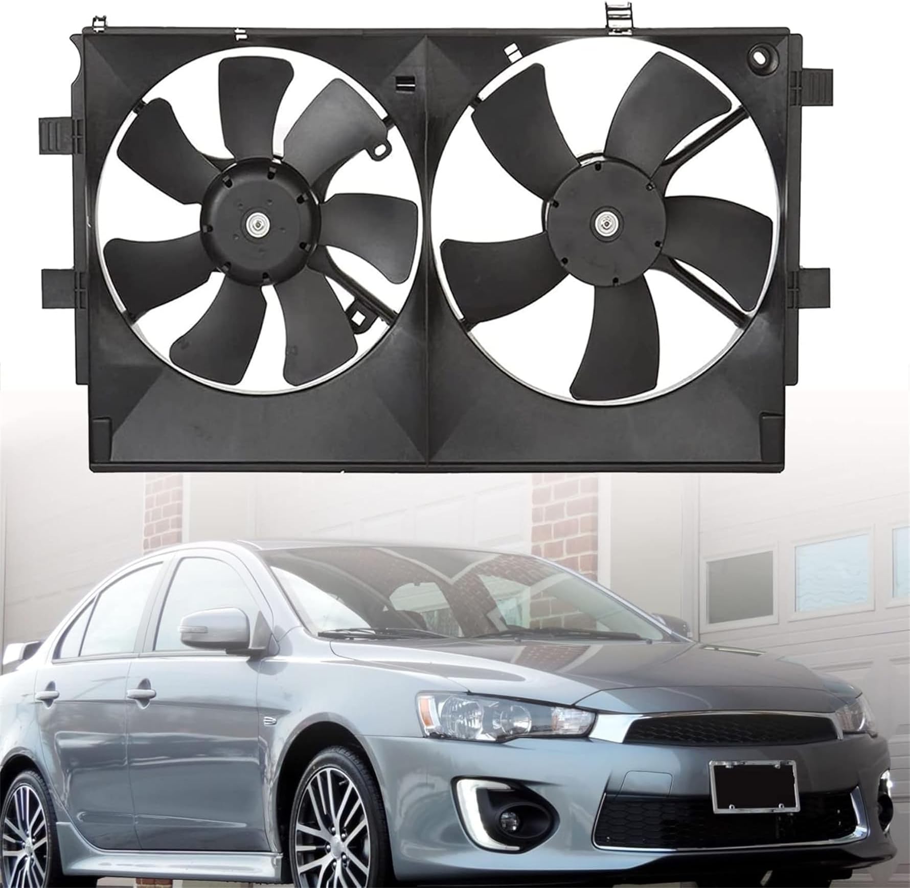munirater Radiator Cooling Fan Assembly Replacement for 2008-2017 Mitsubishi Lancer DE ES SE GT GTS MI3115139 1355A131