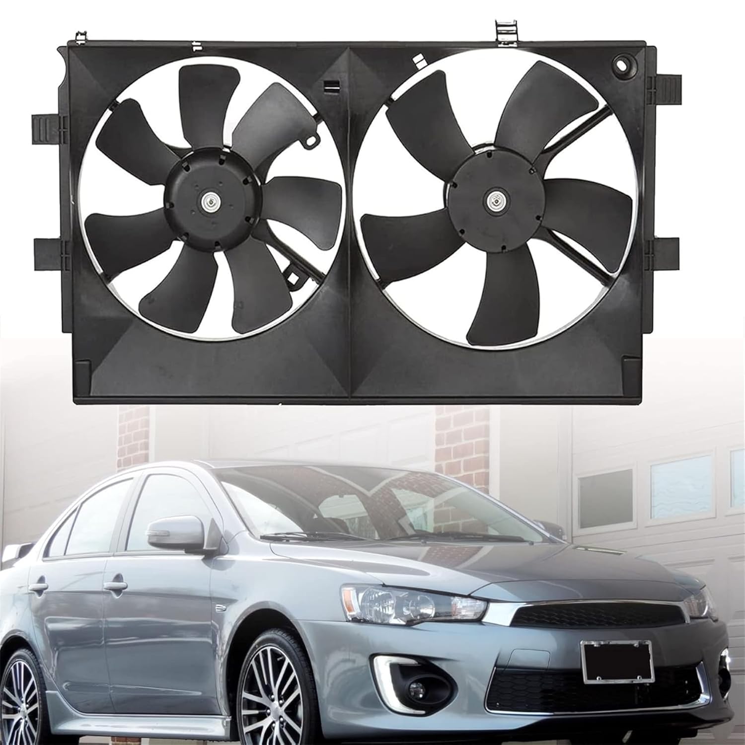 Radiator Cooling Fan Assembly Replacement for 2008-2017 Lancer DE ES SE GT GTS MI3115139 1355A131