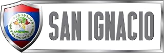 Makoroni - Belize SAN Ignacio Country Nation Sticker Decal Car Laptop Wall Sticker Decal 3'by9' (Small) or 4'by12' (Large)
