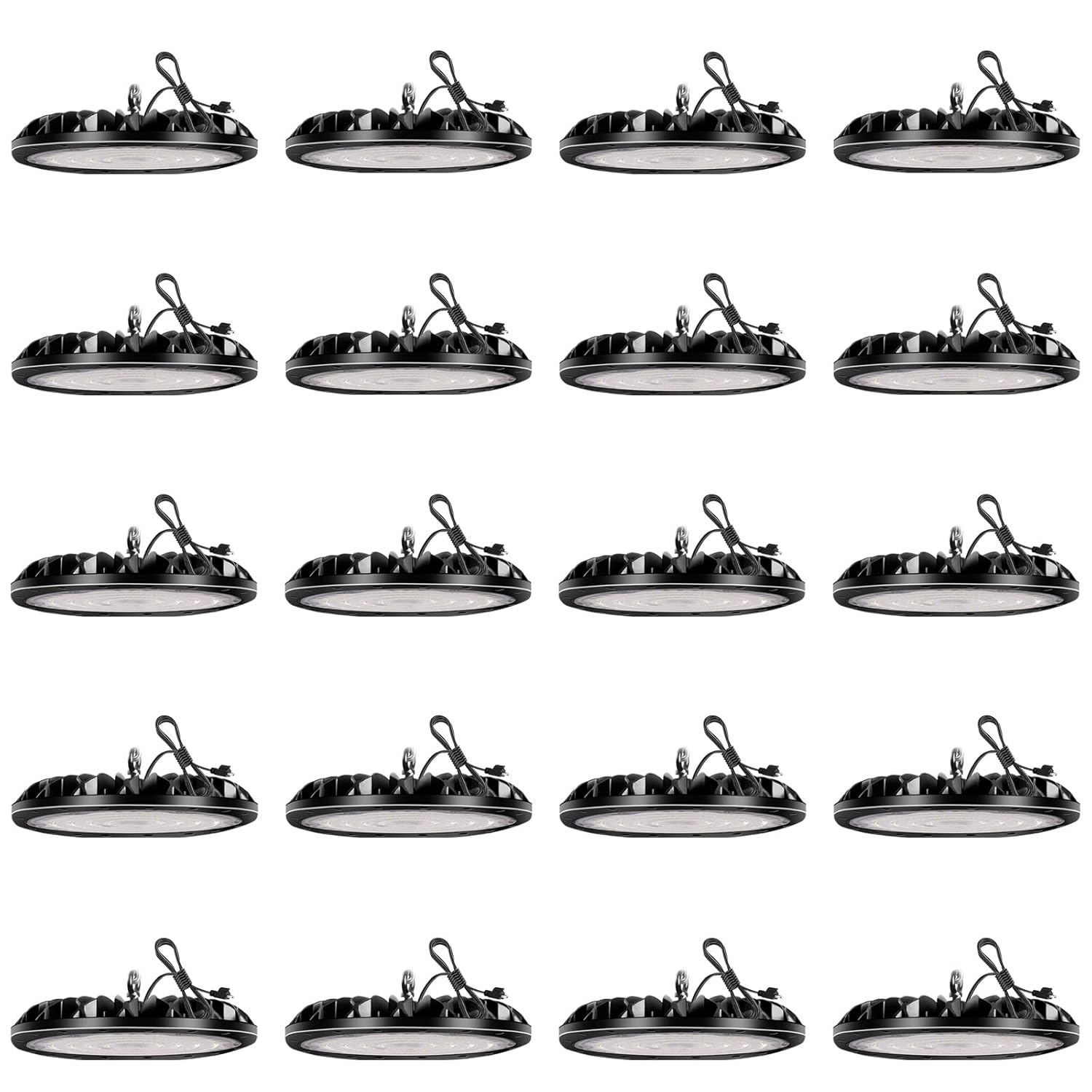 20Pack 300W UFO LED High Bay Light 30000LM 6000K Daylight Super Bright UFO Light Fixture with US Plug