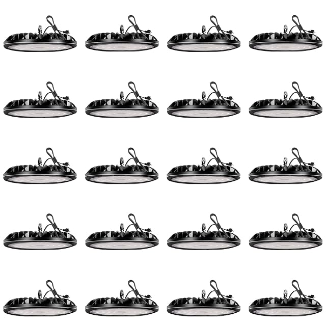 20Pack 300W UFO LED High Bay Light 30000LM 6000K Daylight Super Bright UFO Light Fixture with US Plug