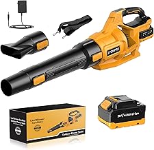 Battery Blower, 21V Cordless Leaf Blower with 4.0Ah Battery, 3 Speed, 2 Blowing Tubes, Shoulder Strap for Blowing Leaves, Snow, Dust and Debris