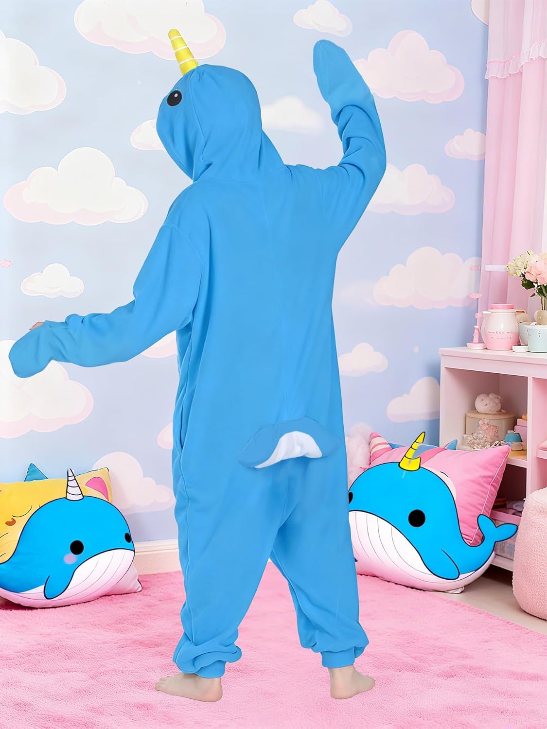 Unpifolov Kids Narwhal Cosplay Costumes Unisex Animal Children Teenager Jumpsuit - Image 4