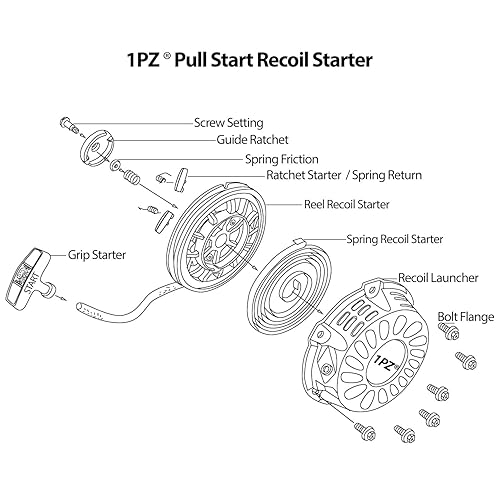 Miniatura 4 de 1PZ Reemplazo de arranque de arranque de retroceso 2QX-SG6 para Honda GX340 GX390 GX610 GX620 11hp 13hp 28400-ZEE3-W01ZA Generador Reemplaza