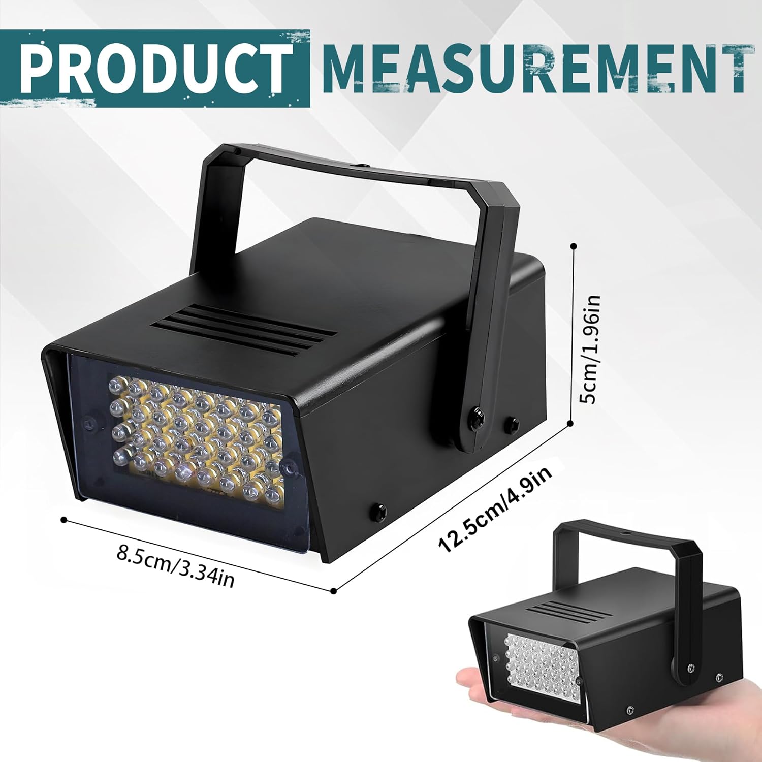 32pcs Super Bright LED Mini Strobe Light Variable Speed Control for Christmas 32 LED Strobe Light Clubs Stage Light Effect DJ Disco Bars Parties Halloween (2 Pack 32LED)
