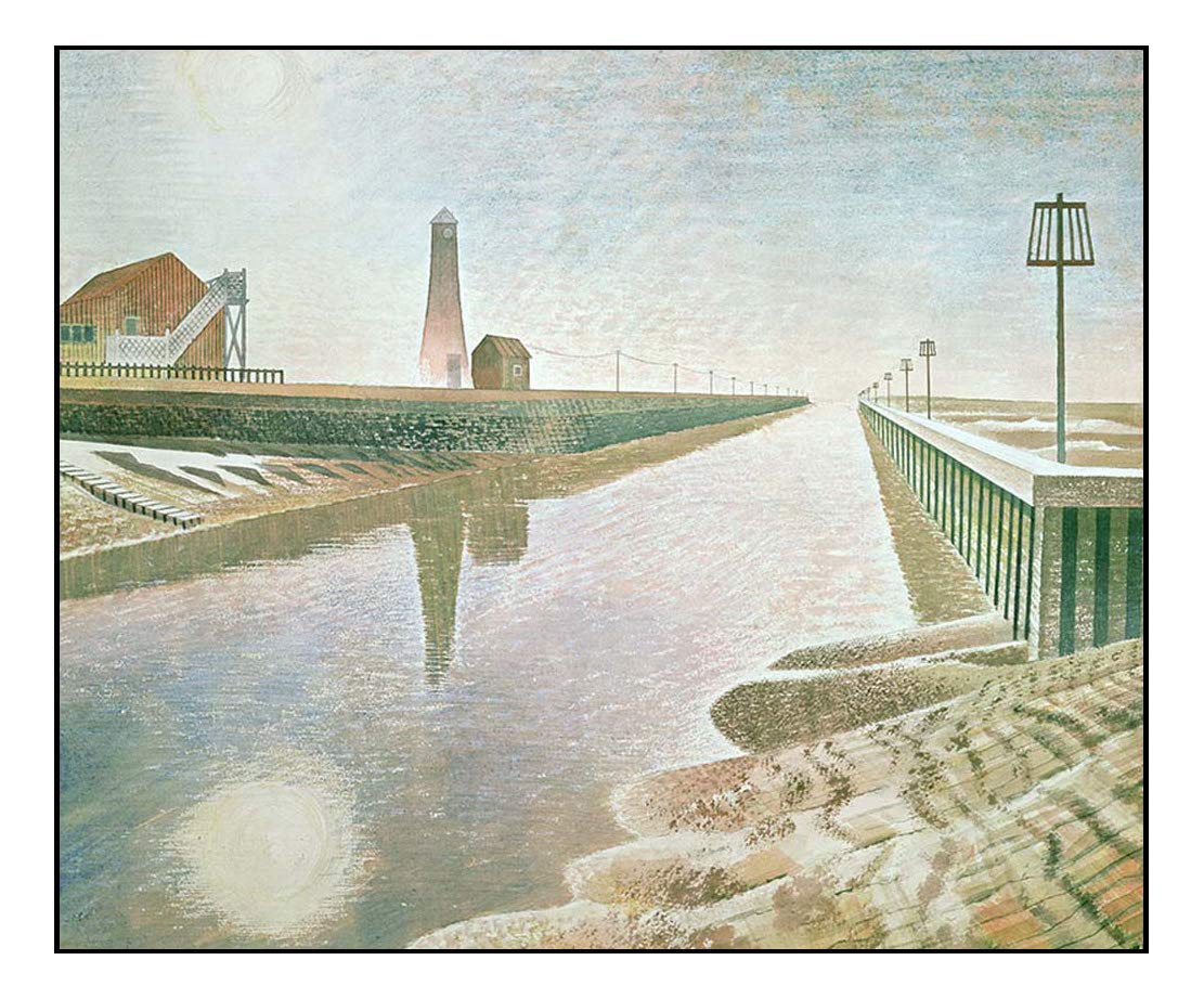 Rye-Harbour by Eric Ravilious - vintage artwork, 12x8 inch (A4) Reproduction Poster Print