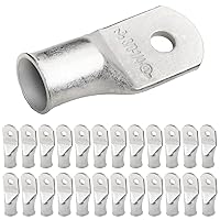 Vista 249 de SELTERM 25 piezas de lengüetas de cable de batería de cobre estañado de grado marino de 2/0 AWG de 3/8 pulgadas, terminales de anillo de calibre 00