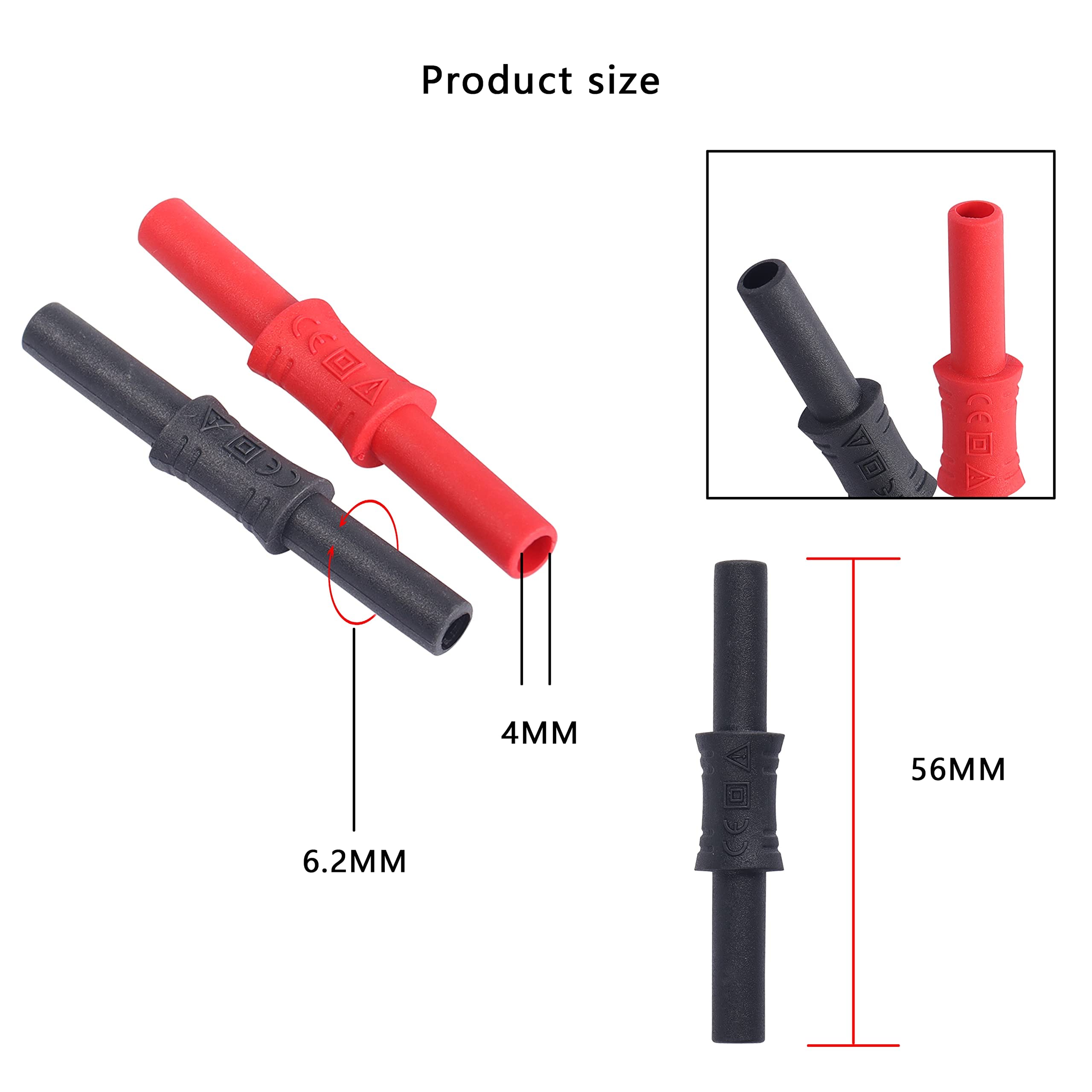 VIVANCO 03252 Bananenstecker, 4 Stück, Rot/Schwarz VIVANCO 03252 Bananenstecker, 4 Stück, Rot/Schwarz