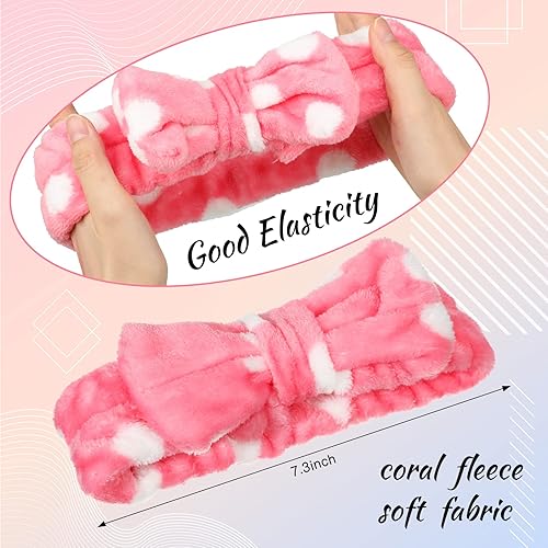 Miniatura 2 de Jexine 24 diademas faciales de spa, diademas de maquillaje a granel, con lazo para la cabeza, diadema de felpa esponjosa para mujeres, lavado de