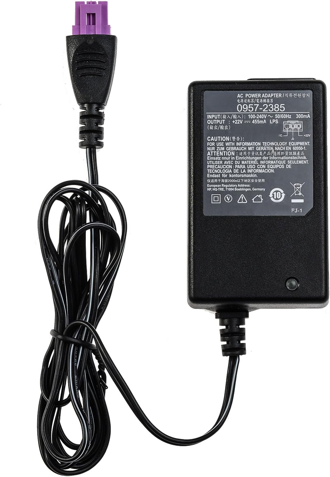 eTzone Printer AC Adapter Power Supply Cord for HP 0957-2403, 0957-2385; HP Deskjet 1010 1510 1512 1514 1518 2540 2542 2544; HP Officejet 2620, Printer Charger Power Cable (22V 455mA)