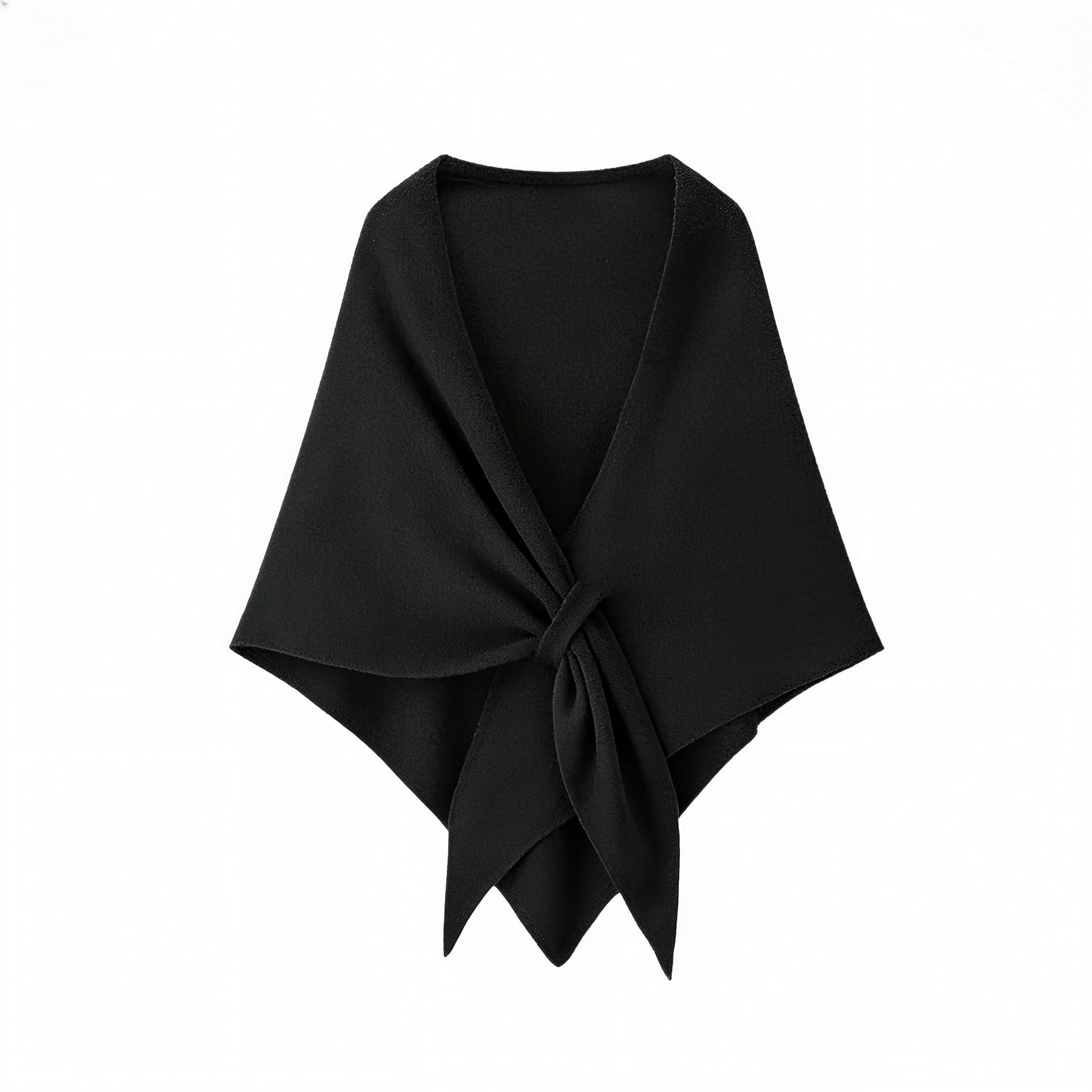 BAISEBAOFU Pashmina Shawls and Wraps for Women Knitted Ponchos and Capes Warm Winter Cardigan Shawl for Wedding Evening Daily Wear Office Party Formal Events (Black)