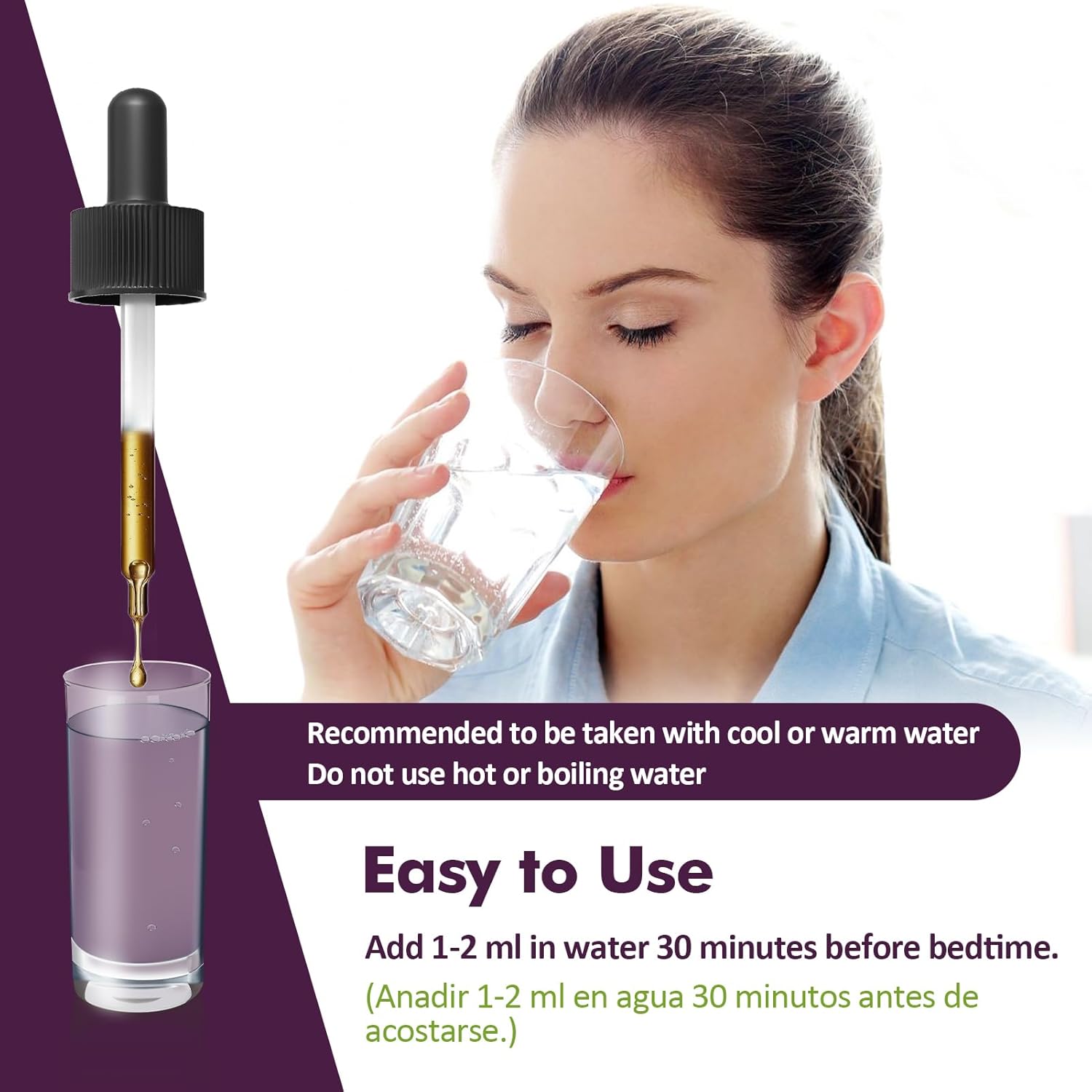 Valerian Root Sleep Aid Drops, Gotas de Glicinato y Citrato de Magnesio, Pasiflora y Valeriana para Dormir Profundamente adulto, Magnesium Citrate & Passionflower Extract Liquid Tincture.2oz - Image 6