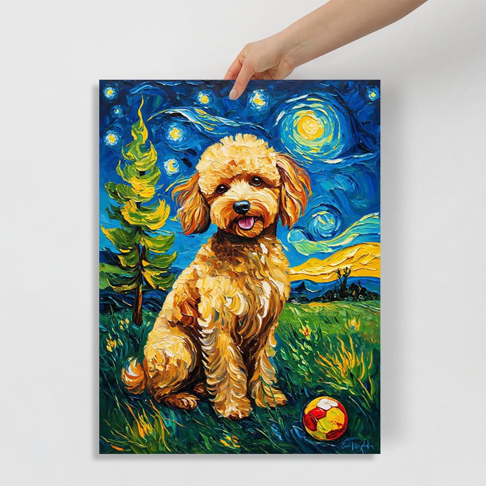 並行輸入品】 Ypxzzj ゴッホ 星月夜 犬と一緒に キャンバス