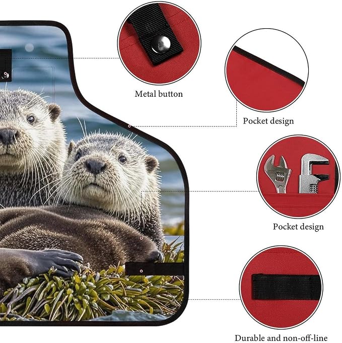 Delantal de trabajo Sea Otter Family con bolsillos ajustables miniatura 3