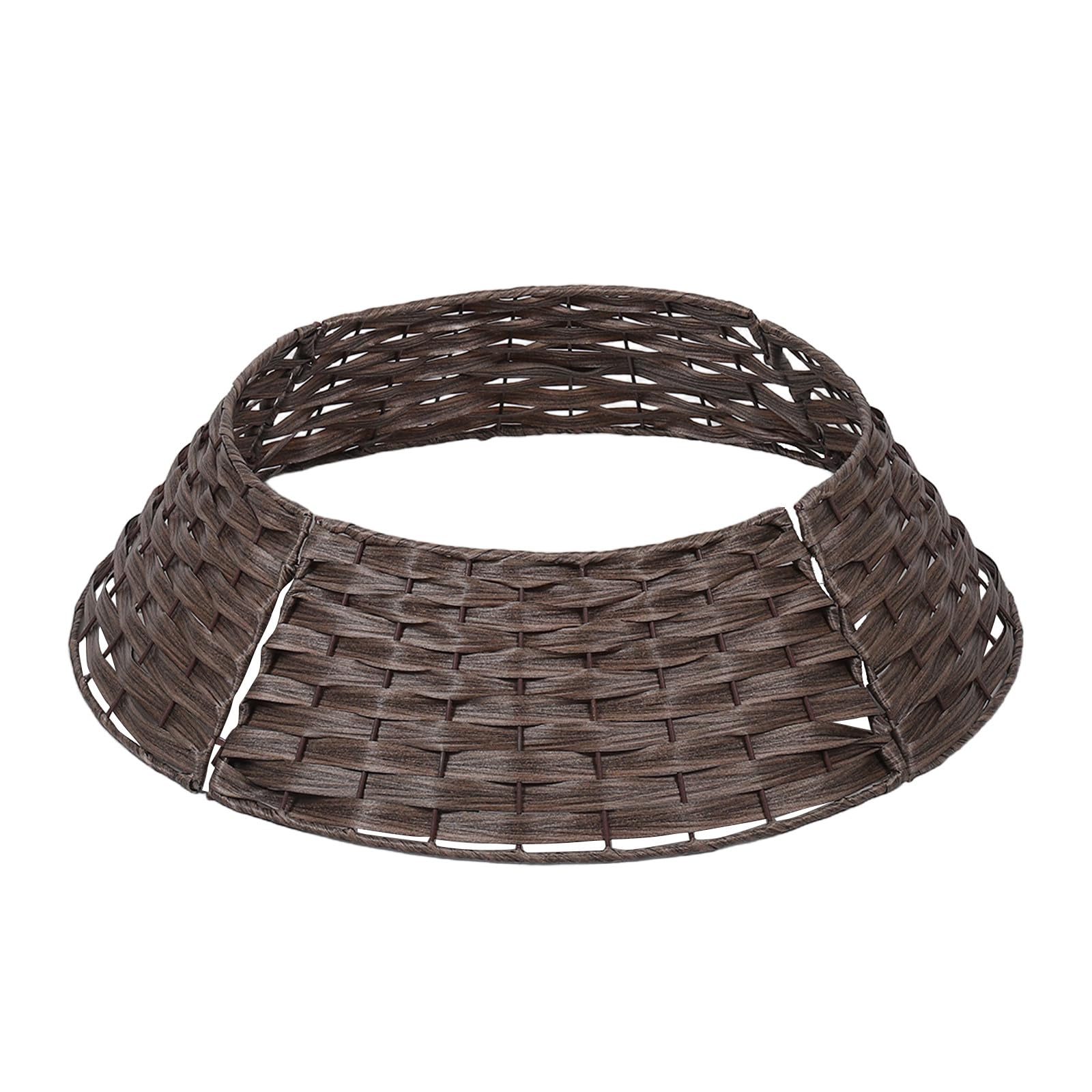 VICASKY Gonna per albero di Natale, collare per cesto in PVC e rattan,