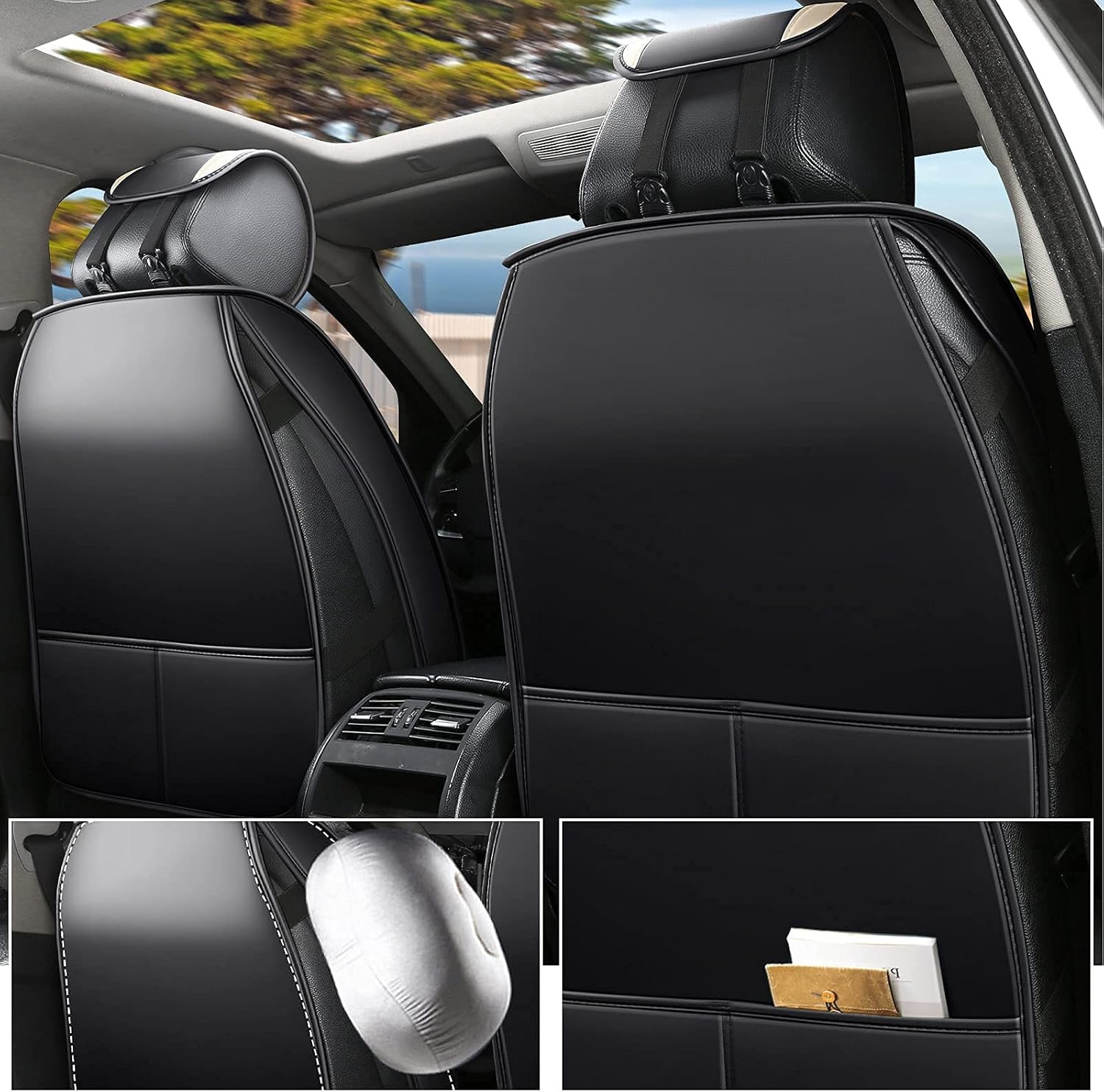 Flаѕh Dеаlѕ - 60% оƒƒ FREESOO Car Seat Cover Full Set, Leather Seat Covers Auto Accessories Waterproof Universal Fit for 5 Seats Sedan SUV Pick-up Truck (Beige 13)