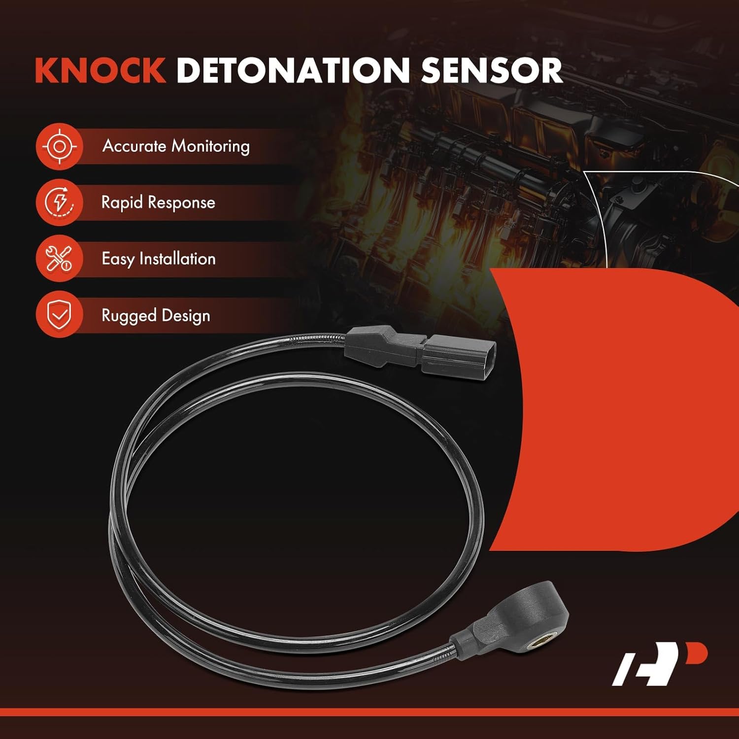 A-Premium Ignition Knock Detonation Sensor Compatible with Volkswagen Jetta 2005-2014, Passat 2012-2014, Golf 2010-2014, Beetle 2006-2010/2012-2014, Golf City 2010, Rabbit & Audi TT RS Quattro