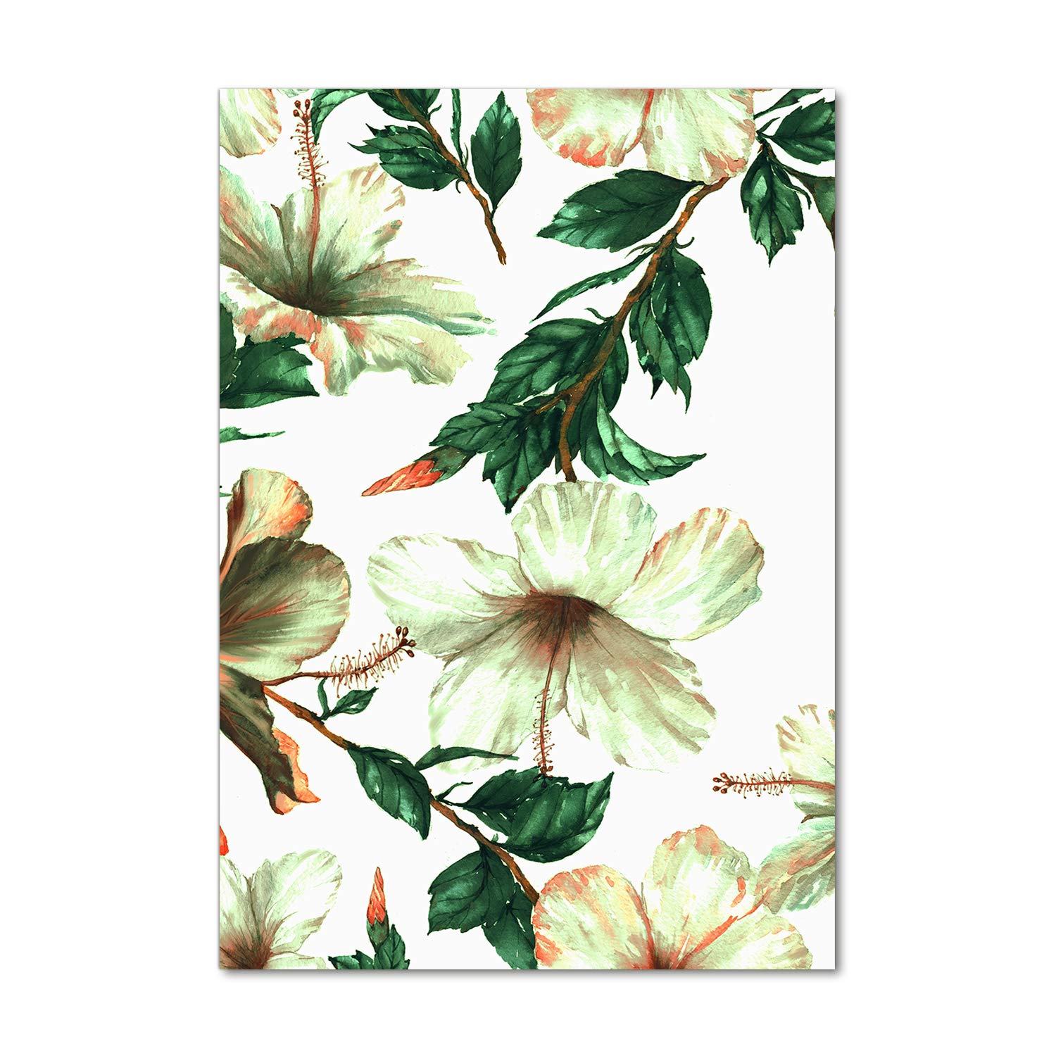 Image sur Verre Acrylique Haut de Gamme Tulup 70x100 cm d'Art Mural Hibiscus Vert