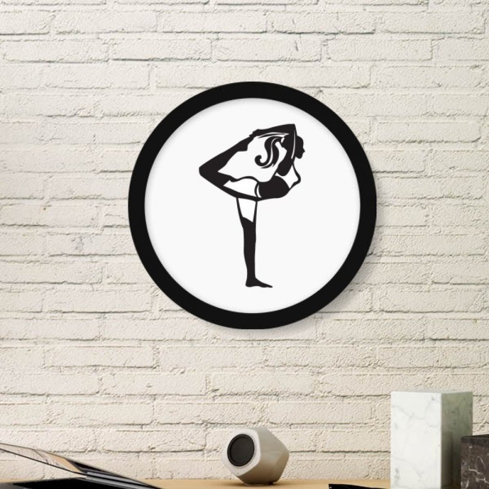 Cadre photo silhouette yoga noir décor mural rond moyen