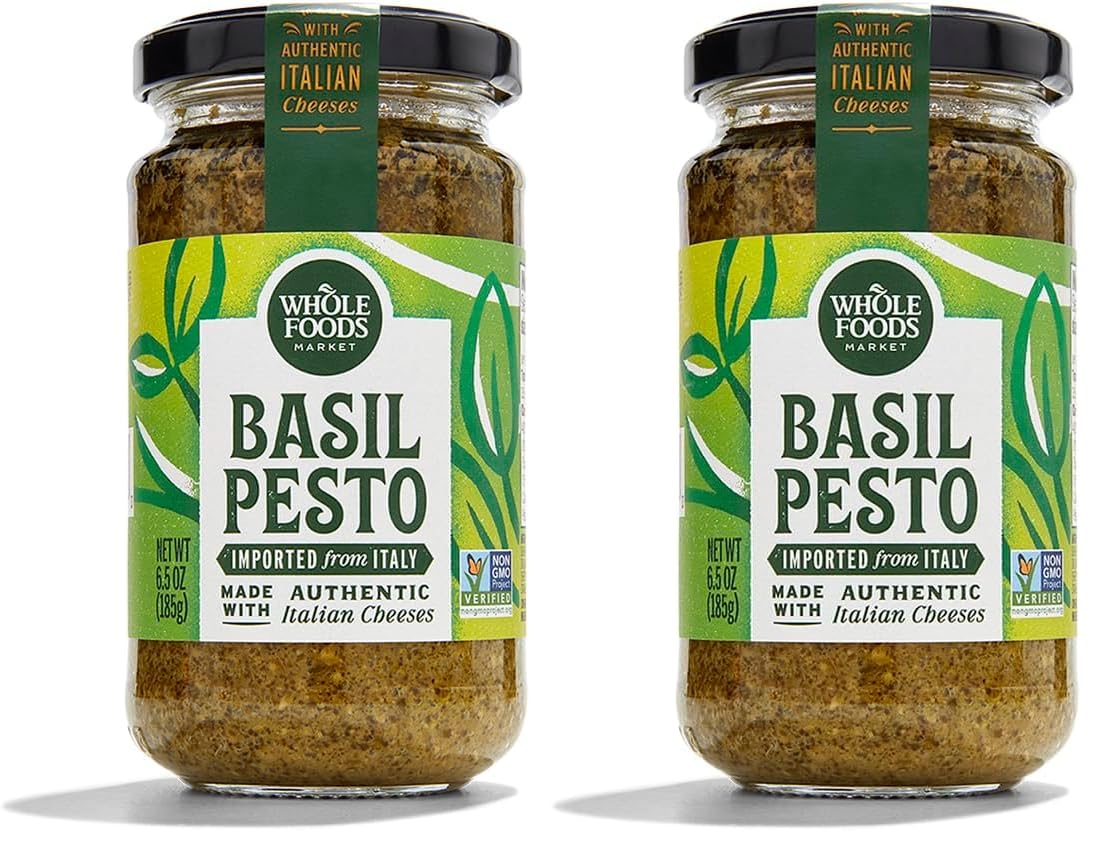 Whole Foods Market, Basil Pesto, 6.5 Ounce (Pack of 2)