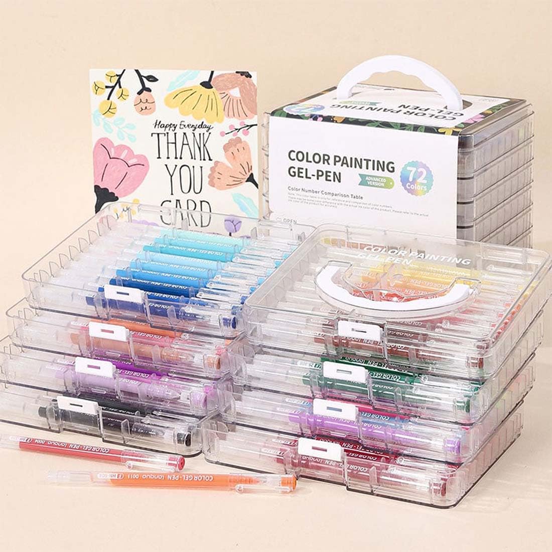45/72/99 Colors Gel Pen Set, Stylos Gel Paillettes, Stylo Gels Métallique, Stylo à Encre Métallisé, Stylos Paillettes Pour peinture,d'écriture et livres de coloriage adultes (72Color)