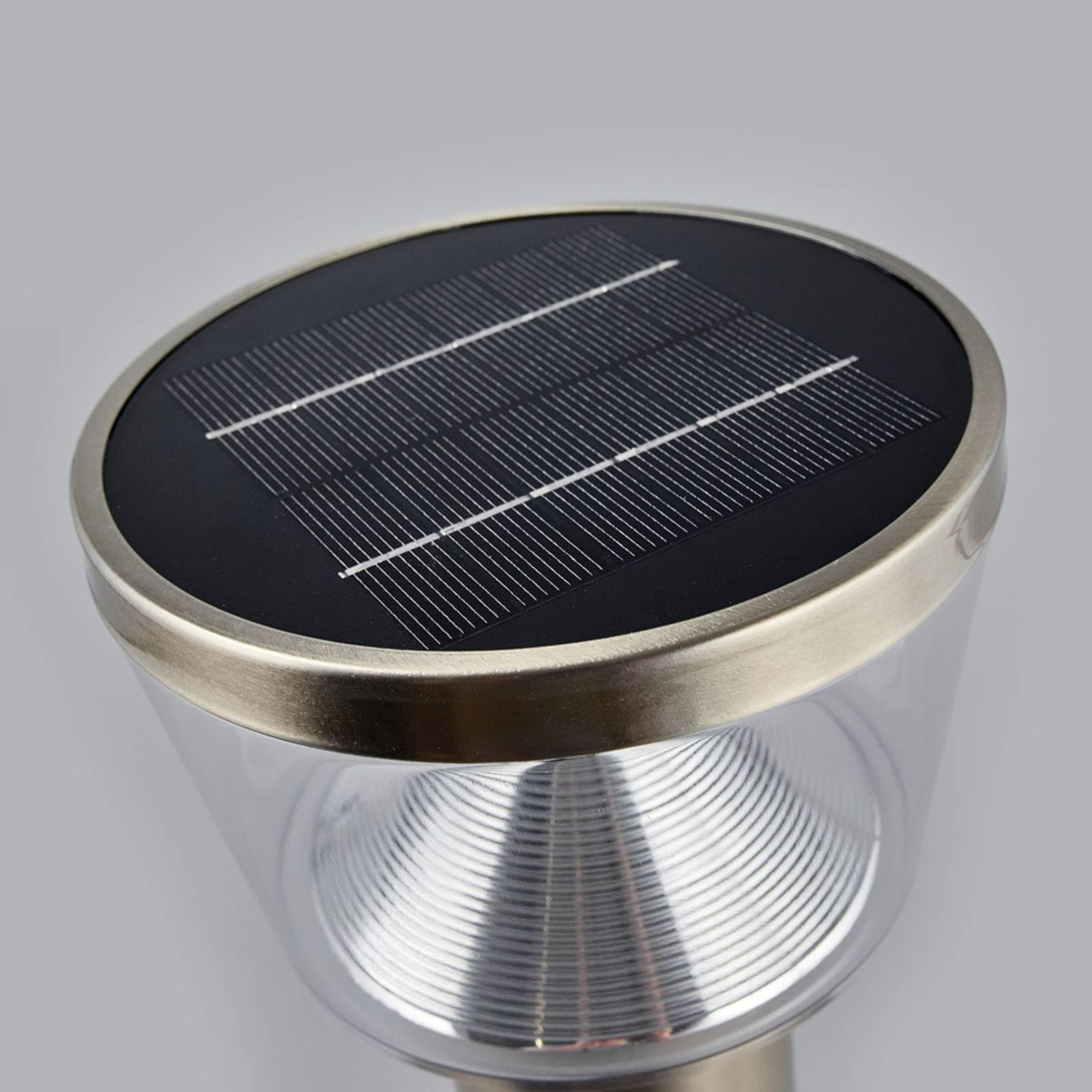 Lindby LED Solarleuchten Antje mit Bewegungsmelder (spritzwassergeschützt (Modern) in Alu aus Edelstahl (1 flammig,) - Solarlampe Solarleuchte Garten