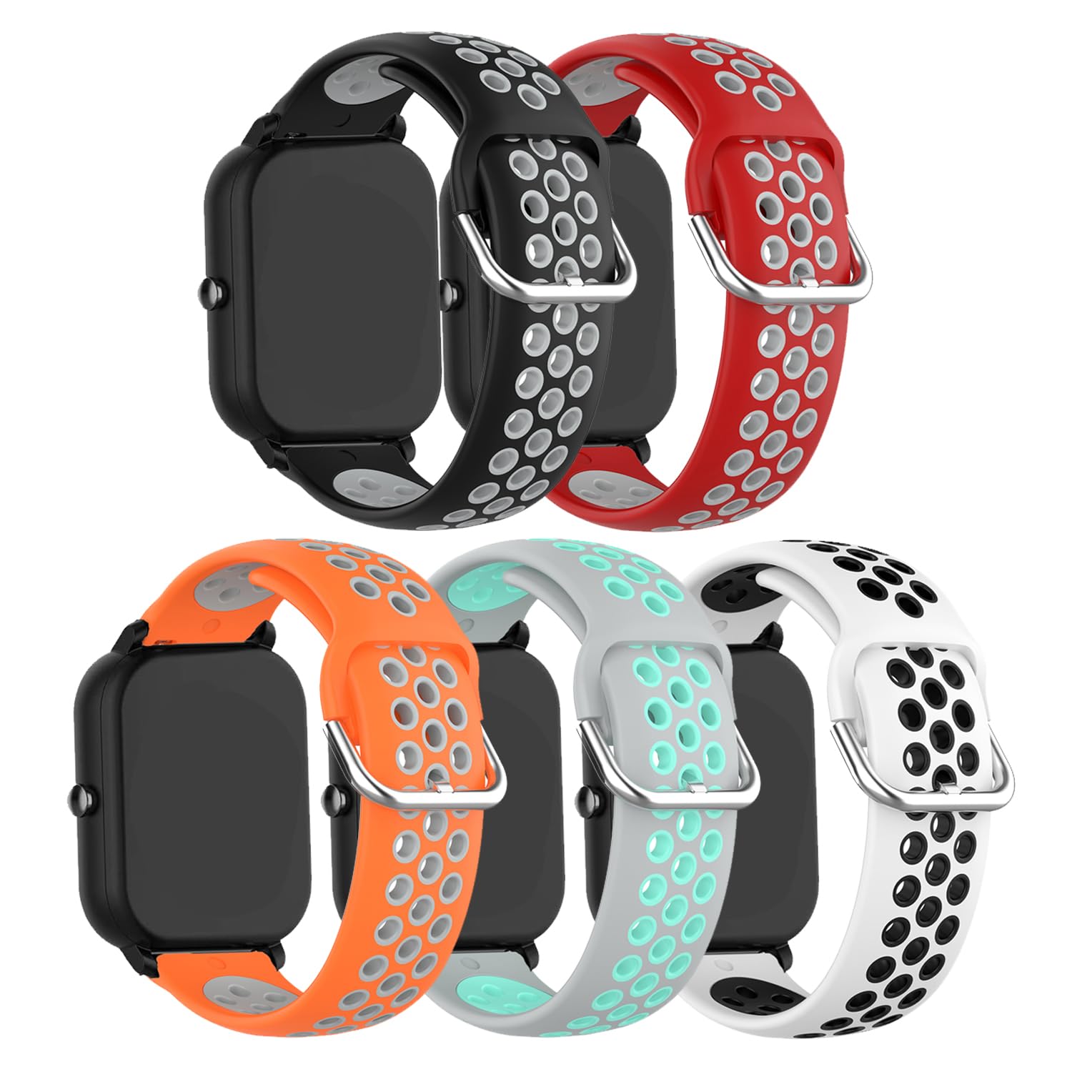 Smartwatch with E ECSEM Band showing minimum and maximum wrist circumference