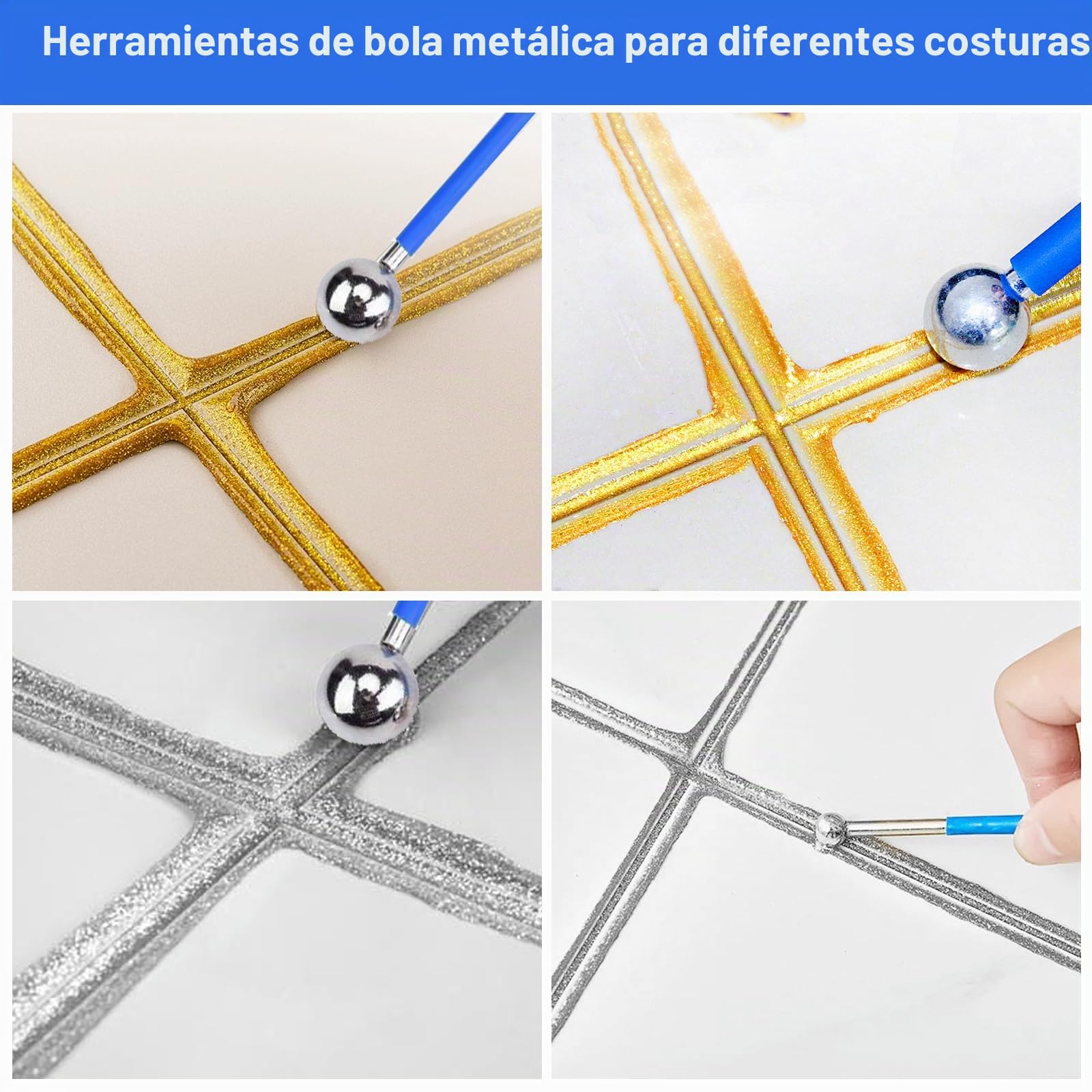 Aplicador Silicona,5 en 1 de Quita Silicona Juntas y Herramientas de Calafateo,Espatula,Removedor de Calafateo para Ventana、Baldosas、Cocina、 Baño