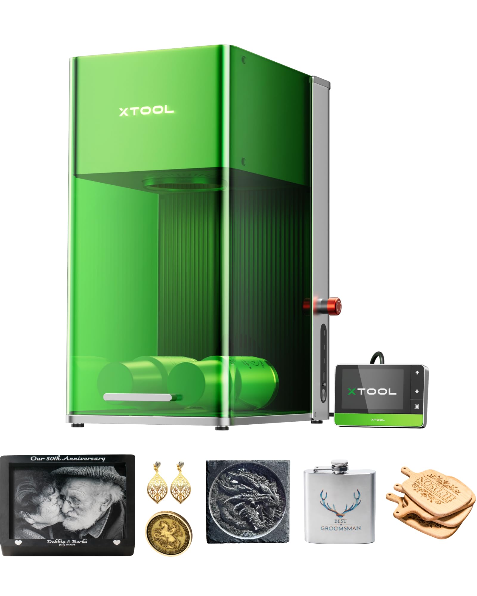 xTool F1 Ultra Graveur Laser Double Fibre & Diode 20W, Machine de Gravure et Découpe Ultra-Rapide 10000 mm/s, Caméra 16MP, Gravure 3D et Métal/Bois, Usage Professionnel Uniquement