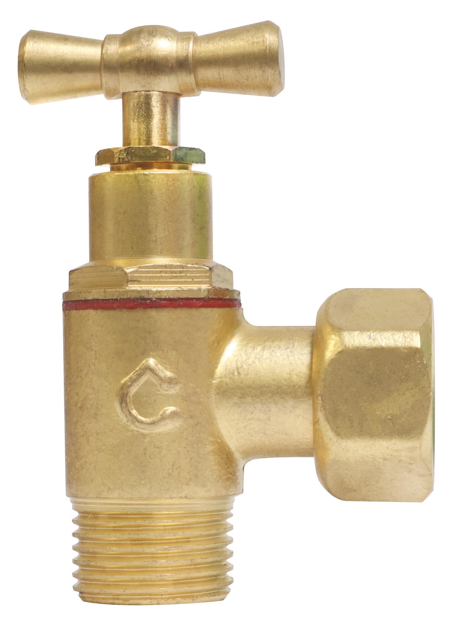 SOMATHERM FOR YOU, Robinet de WC équerre laiton brut M12/17 écrou tournant fermeture à potence presse-étoupe pression max 6 bars
