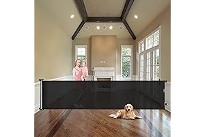 100” Inch Retractable Pet Gate For Dogs Indoor Baby Safety Gate