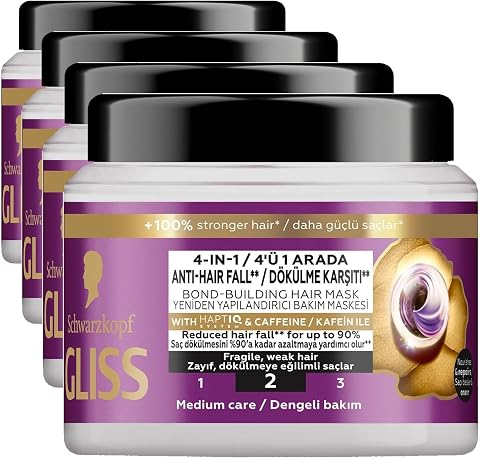 Gliss Full Hair Wonder Saç Dökülme Karşıtı Saç Maskesi 400 ml (4 paketi)