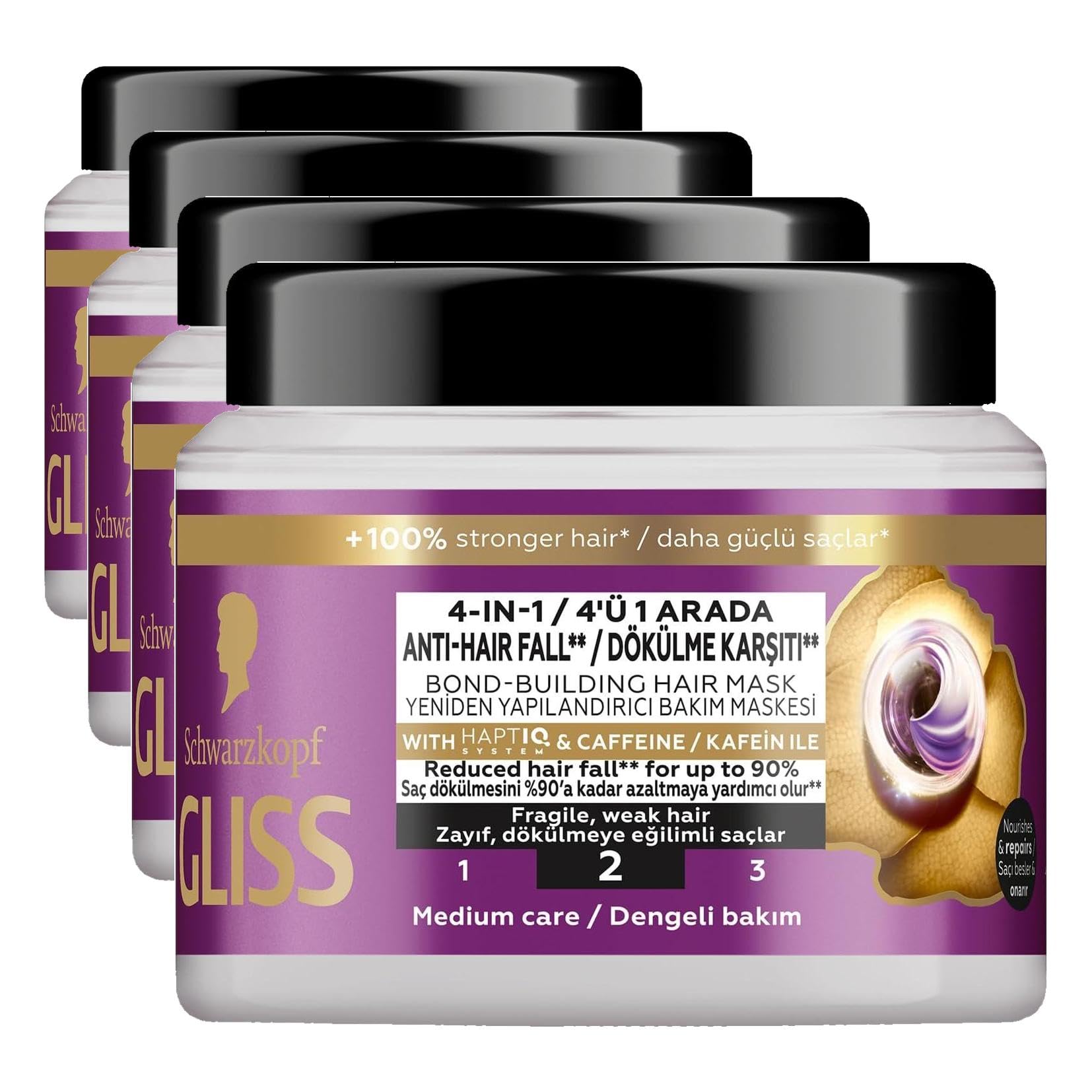Gliss Full Hair Wonder Saç Dökülme Karşıtı Saç Maskesi 400 ml (4 paketi)