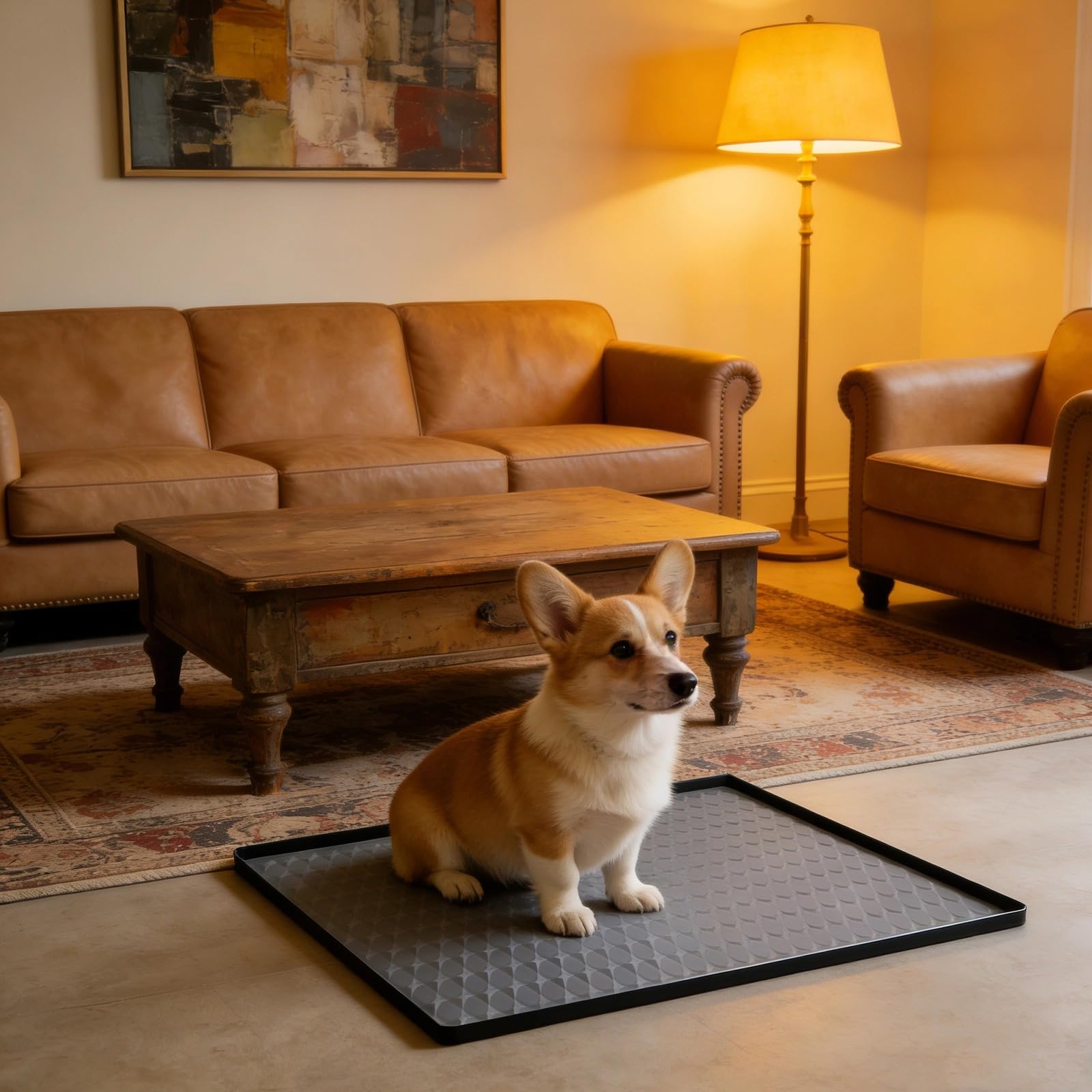 Tapis de propreté en Silicone Gris pour Animaux, 1 pièce 23,6 x 23,6 in, Tapis d'apprentissage étanche pour Chiens, Lavable et réutilisable pour Chiot en intérieur, Protection du Sol