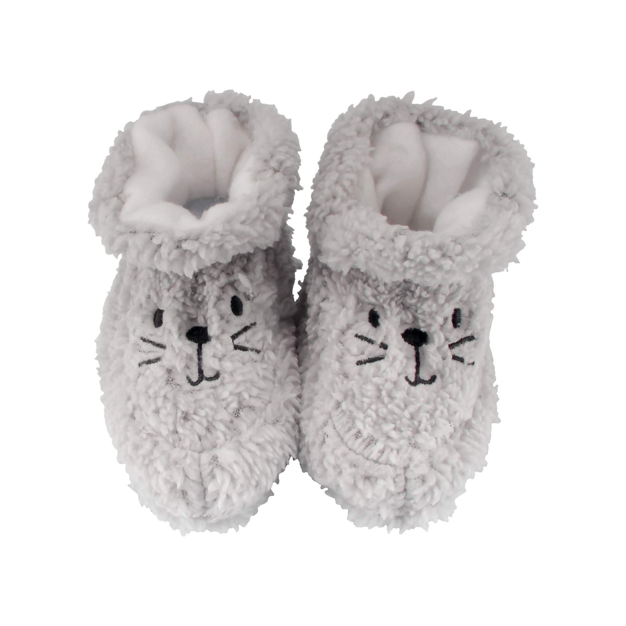 BambooMN Infant Toddler Grey Soft Furry Plush Cozy Fuzzy Booties Slippers, 15-18 Months, Color 24