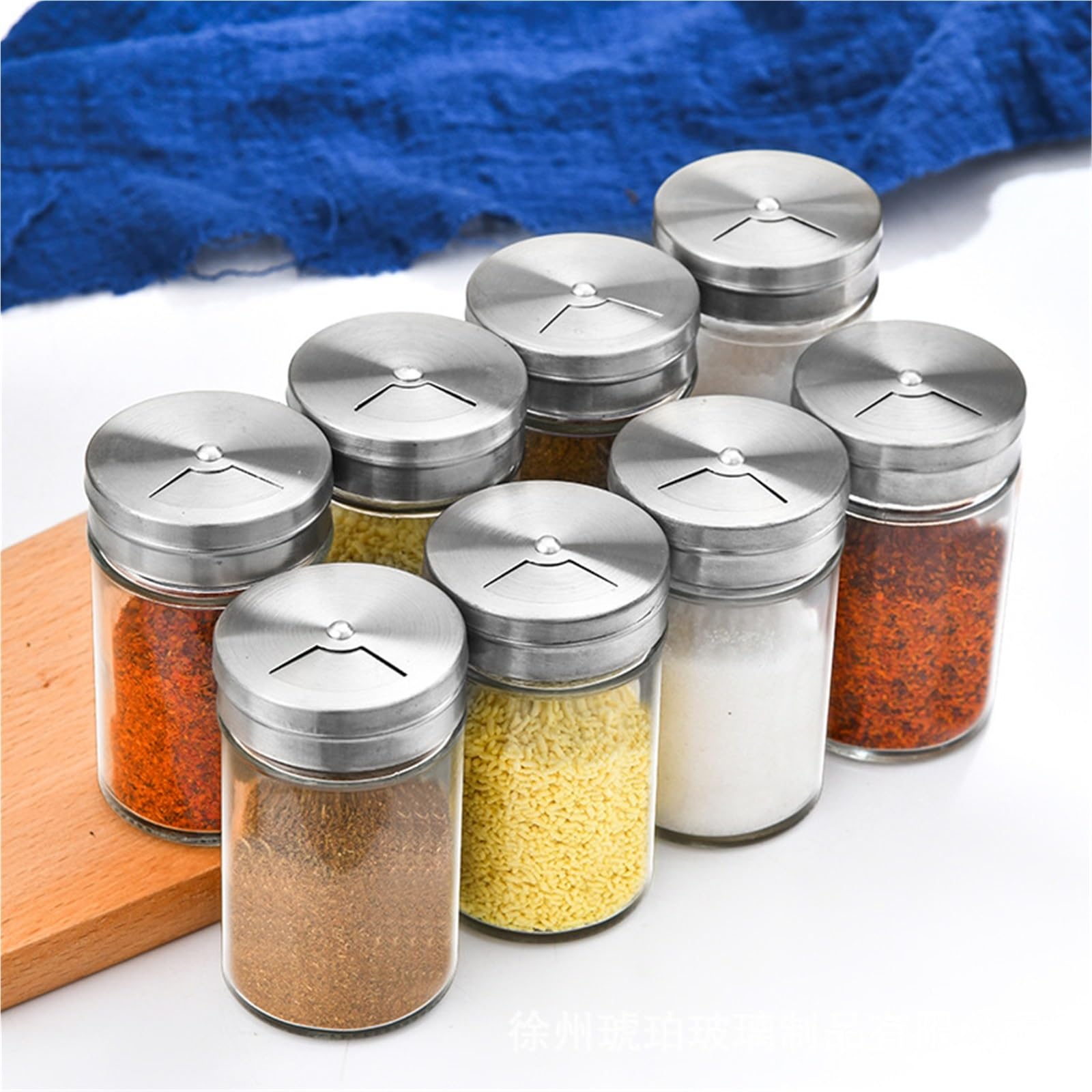 Tarro de Especias Cocina con Tapa giratoria, 2 uds para Casa | Tarro de cristal transparente del condimento for el aspersor casero del condimento del Bbq