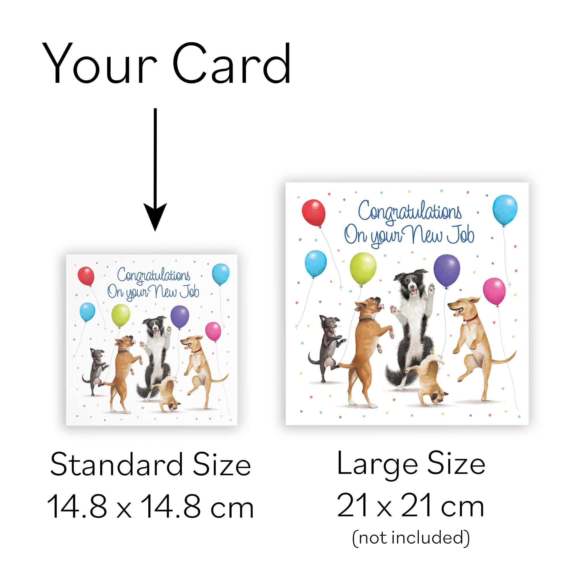 Hunts England New Job Congratulations Card For Him/Her - Dancing Dogs - Luxury New Job Card For Men - New Job Card For Women - Congratulations On Your New Job - Milo's Gallery Collection — view 6