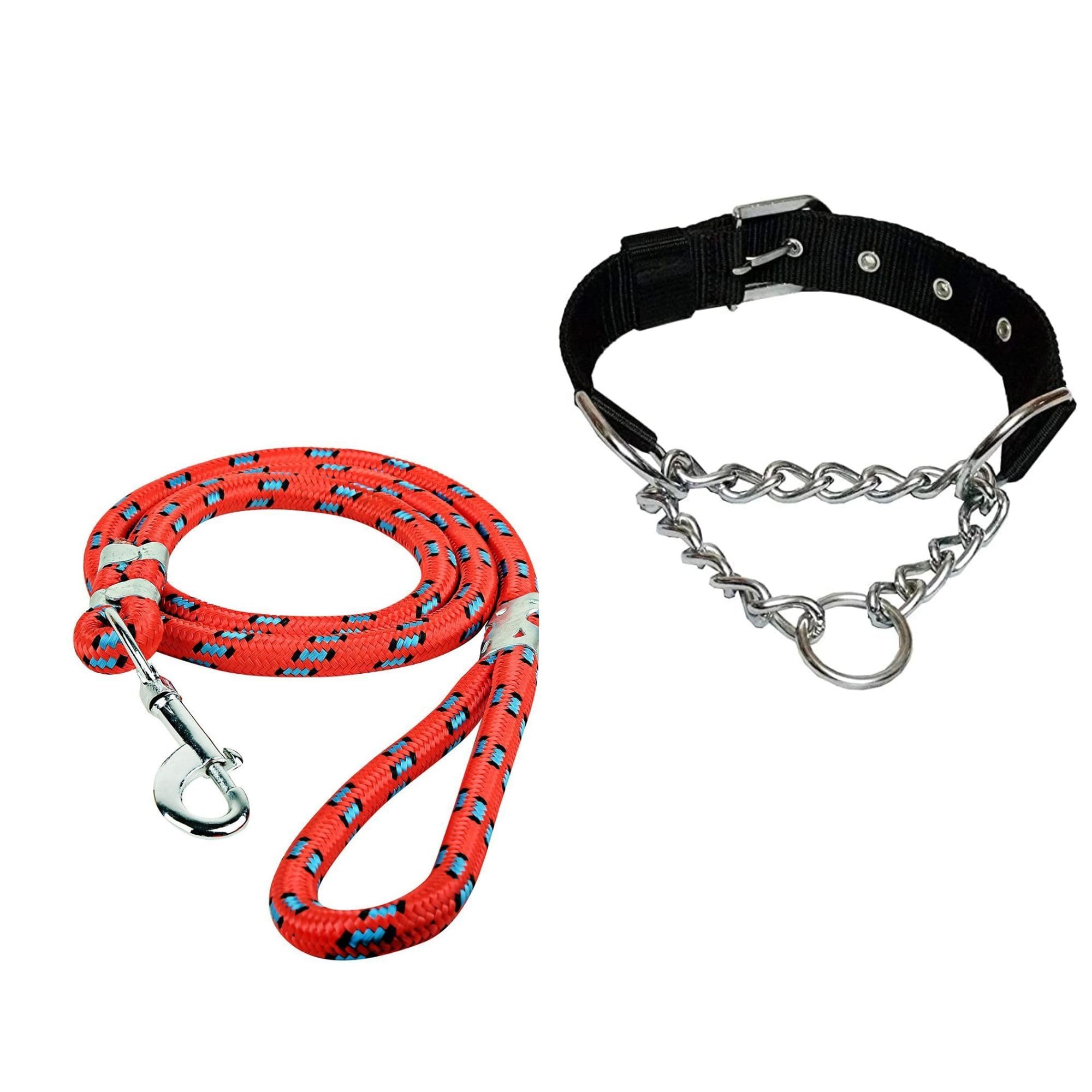LOKO Dogs Half Choke Chain Collar with Rope Leash for Small and Medium Dogs (Colour May Vary) (0.75inch Collar and Small Leash) (B0CYQH523Z) Amazon Price History, Amazon Price Tracker