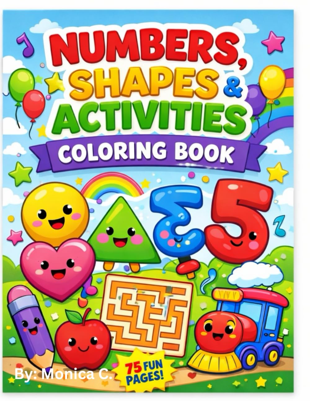 Numbers, Shapes and Activities Coloring Book