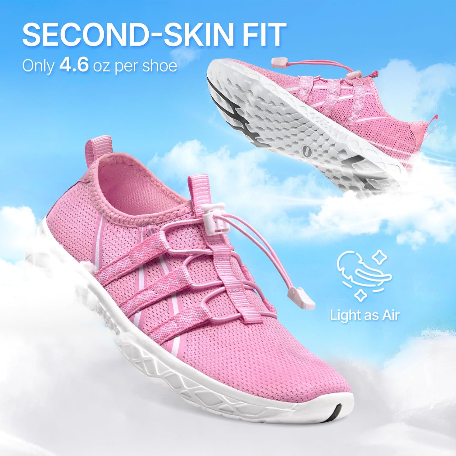 ATHMILE Water Shoes for Women Men Swimming Quick-Dry Adult Barefoot Lightweight Breathable Aqua Shoes for Beach Swim Camping Surf Boat Hiking Kayak