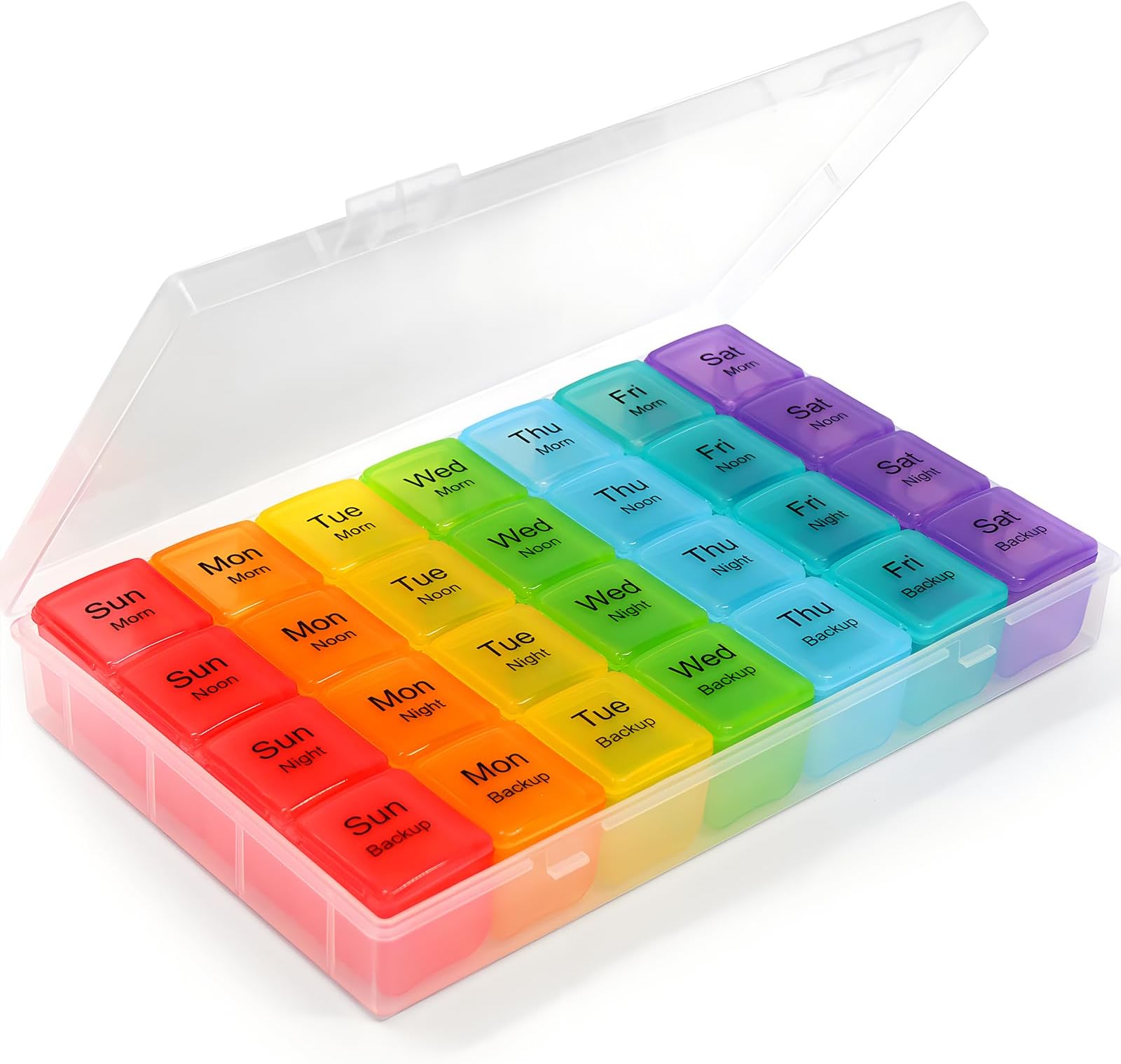 Extra Large Weekly Pill Box Organiser - Pasking XL Pill Box Case 7 Day 4 Times a Day AM PM Travel Medication Reminder Vitamin Container Holding Plenty of Medicines and Supplements